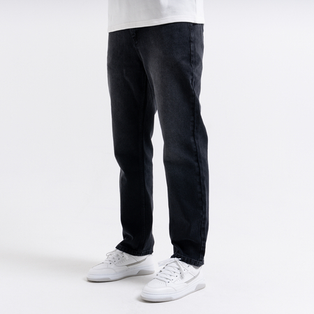Bee Inspired Duro Straight Fit Jeans in Washed Black, straight fit jeans in premium cotton, front view