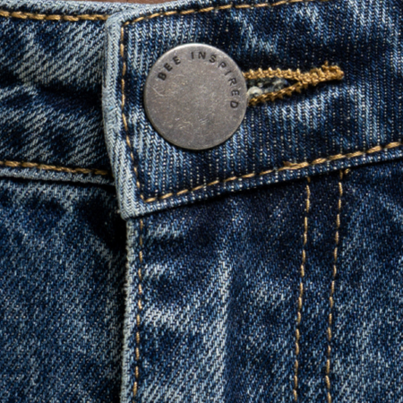 Bee Inspired Duro Straight Fit Jeans in Mid Blue, straight fit jeans in premium cotton, alternate angle