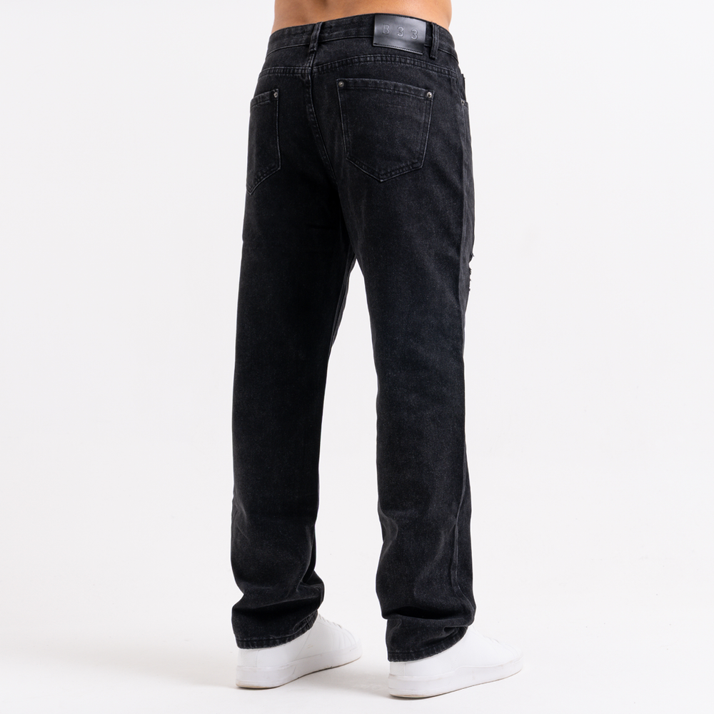 Garnacho Relaxed Jeans - Washed Black