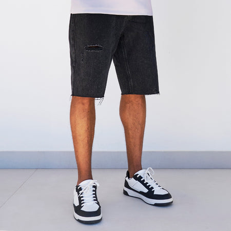 Garnacho Jean Shorts - Washed Black