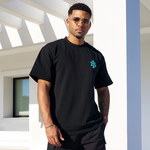 Guedes Oversized T-Shirt - Black/Aqua