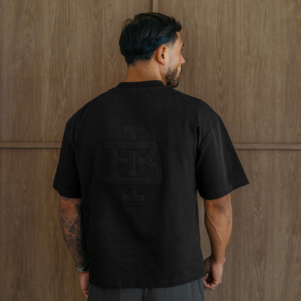 Guedes Oversized Embossed T-Shirt - Black