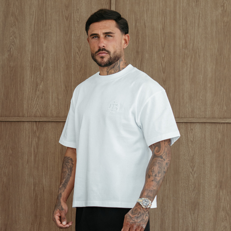 Guedes Oversized Embossed T-Shirt - White