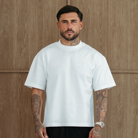 Guedes Oversized Embossed T-Shirt - White