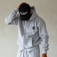 Guedes Zip Hoodie - Grey Marl