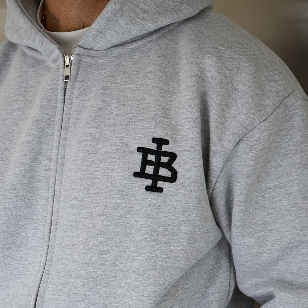 Guedes Zip Hoodie - Grey Marl