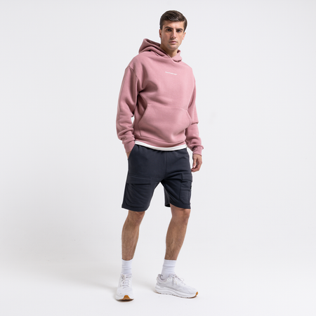 Bee Inspired Hanley Cargo Short in Charcoal, slim fit cargo shorts with an elasticated drawcord waistband, close-up