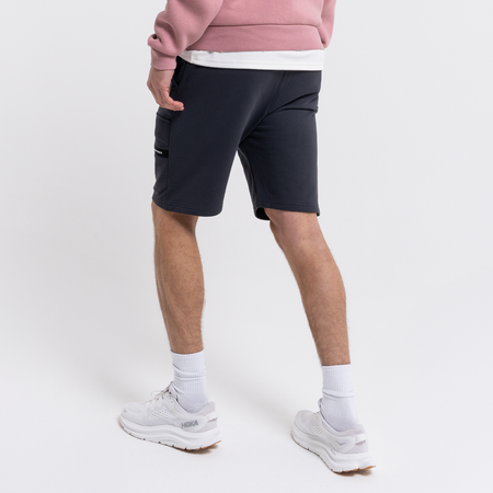 Bee Inspired Hanley Cargo Short in Charcoal, slim fit cargo shorts with an elasticated drawcord waistband, styled shot