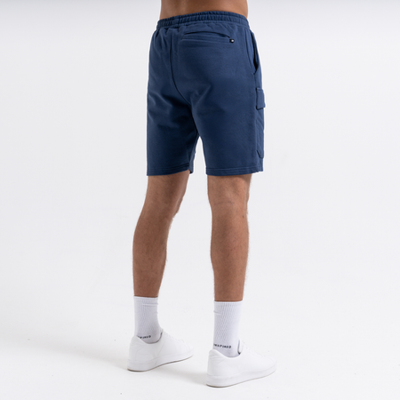 Bee Inspired Hanley Cargo Short in Oceanic, regular fit cargo shorts with an elasticated drawcord waistband, close-up