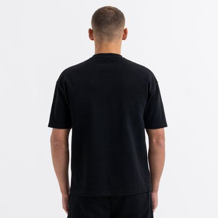 Bee Inspired Henrich T-Shirt in Black, relaxed fit tee in a cotton polyester blend, front view