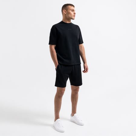 Bee Inspired Henrich T-Shirt in Black, relaxed fit tee in a cotton polyester blend, close-up