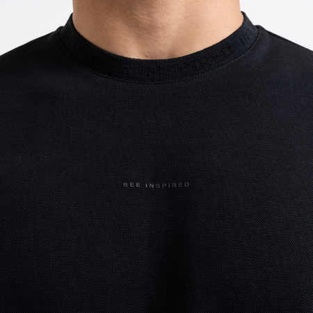 Bee Inspired Henrich T-Shirt in Black, relaxed fit tee in a cotton polyester blend, back view