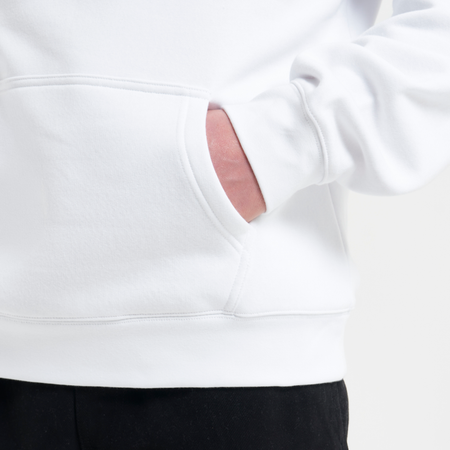 Bee Inspired Icardi Hoodie in White, relaxed fit hoodie with stretch cuffs and a B33 graphic, front view