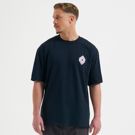 Bee Inspired Icardi Oversized T-Shirt in Navy, oversized fit tee with a straight hem in 100% cotton, styled shot