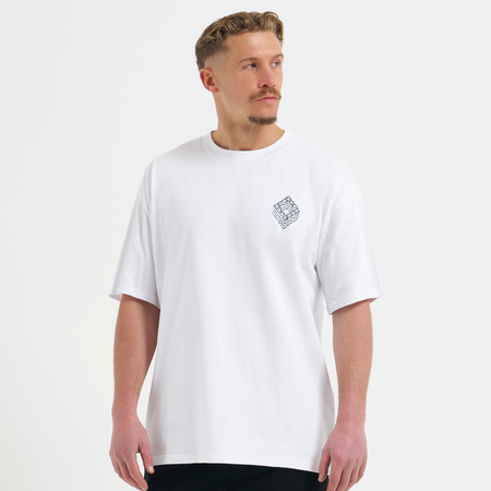 Bee Inspired Icardi Oversized T-Shirt in White, oversized fit tee with a straight hem in 100% cotton, styled shot
