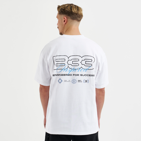 Bee Inspired Icardi Oversized T-Shirt in White, oversized fit tee with a straight hem in 100% cotton, front view