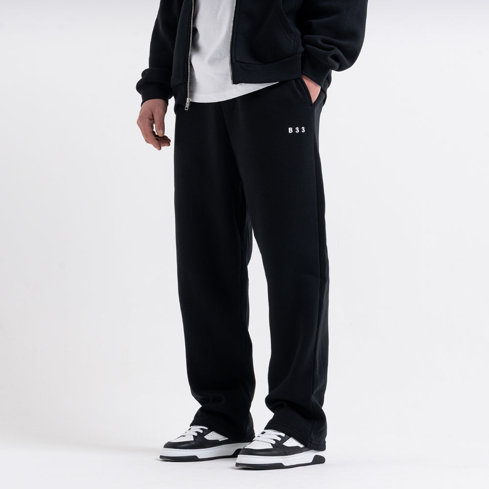 Bee Inspired Initial Jogpant in black, relaxed fit with embroidered B33 branding