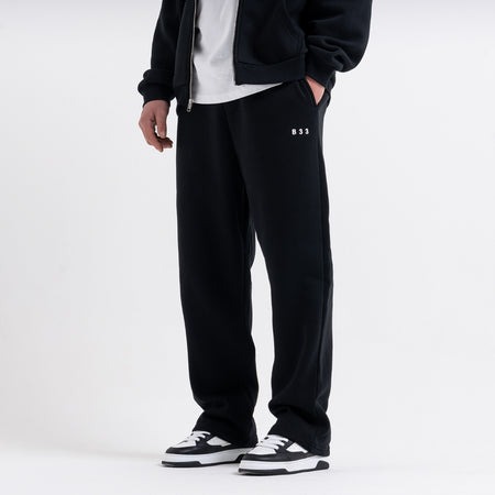 Bee Inspired Initial Jogpant in black, relaxed fit with embroidered B33 branding