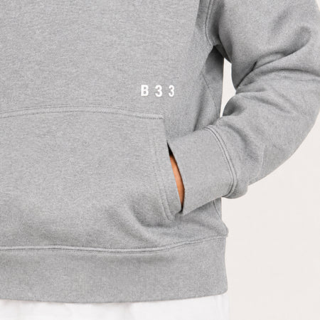 Bee Inspired Junior Initial Hoodie in Grey, relaxed fit junior hoodie, close-up