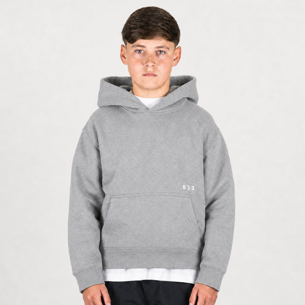 Junior Initial Hoodie - Grey