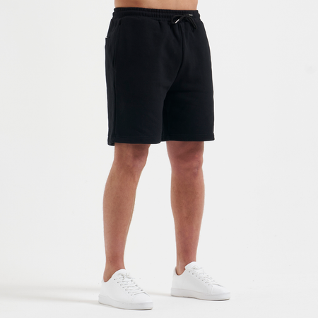 Bee Inspired Initial Short in Black, relaxed fit shorts, part of the B33 Foundations range, front view