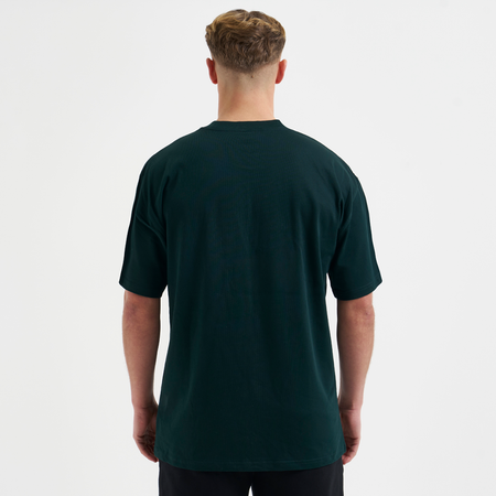 Bee Inspired Initial T-Shirt in Pine Green, regular fit tee, part of the B33 Foundations range, back view