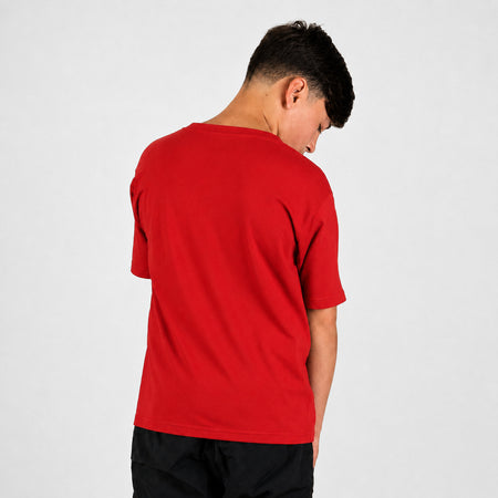 Bee Inspired Junior Initial T-Shirt in Red, relaxed fit junior tee with a straight hem, close-up