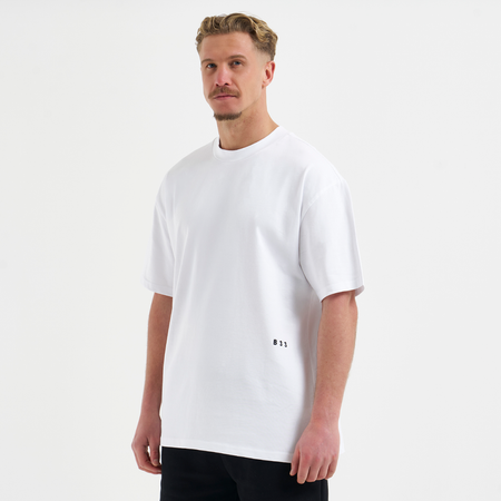 Bee Inspired Initial T-Shirt in White, regular fit tee, part of the B33 Foundations range, back view
