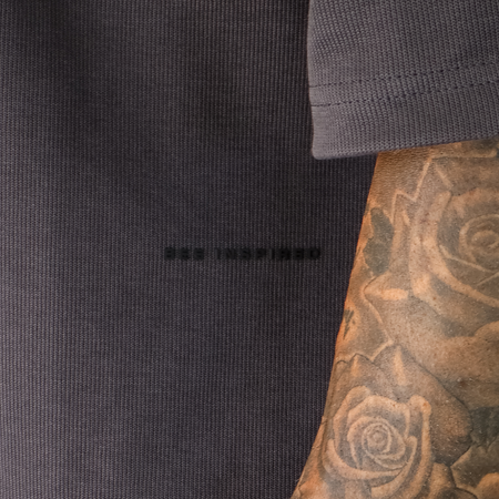 Bee Inspired Kawashima Shirt in Charcoal, ribbed cotton shirt with a smart-casual finish, close-up crop shot