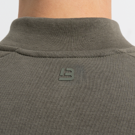 Bee Inspired Klose 1/4 Zip in Khaki, slim fit quarter-zip with stretch cuffs and hem, alternate angle