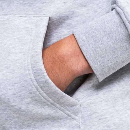 Bee Inspired Legacy Hoodie in Grey Marl, slim fit hoodie in premium soft cotton, back view