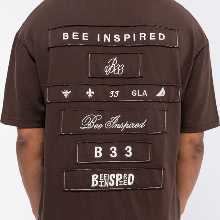 Bee Inspired Legacy Logo T-Shirt in Coffee, tee featuring the Legacy design and signature Bee logo, back view