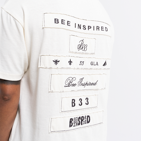 Bee Inspired Legacy Logo T-Shirt in Off-White, tee featuring the Legacy design and signature Bee logo, back view