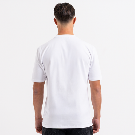 Bee Inspired Legacy T-Shirt in White, slim fit tee with subtle bee embroidery, alternate angle