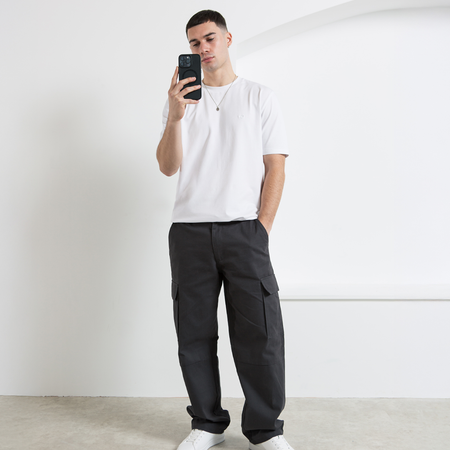 Bee Inspired Legacy T-Shirt in White, slim fit tee with subtle bee embroidery, styled shot