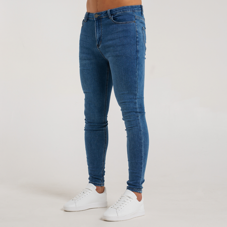 Bee Inspired Luca Skinny Stretch in Signature Dark Blue, skinny fit jeans in a high-spec stretch fabric, front view
