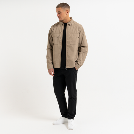 Bee Inspired Marshall Jacket in Dark Sand, 2-way zip jacket with a dual-direction front zip, styled shot