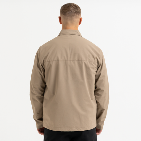 Bee Inspired Marshall Jacket in Dark Sand, 2-way zip jacket with a dual-direction front zip, back view