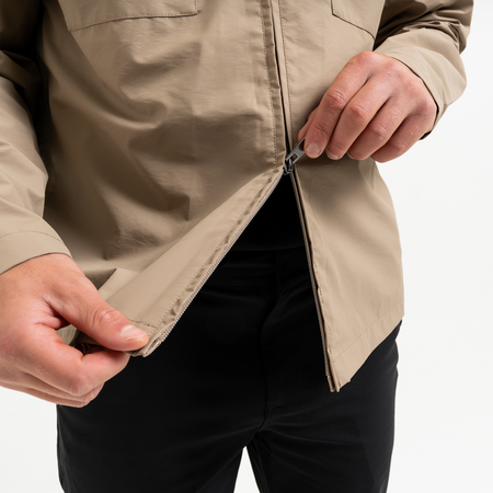 Bee Inspired Marshall Jacket in Dark Sand, 2-way zip jacket with a dual-direction front zip, alternate angle