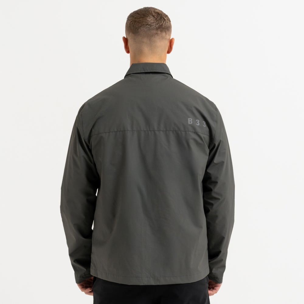 Marshall Jacket in olive with bold B33 branding on the upper back