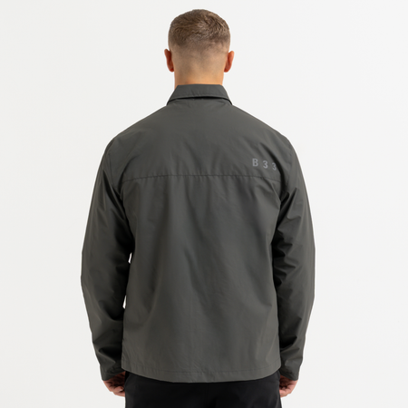 Bee Inspired Marshall Jacket in Olive, 2-way zip jacket with a dual-direction front zip, close-up