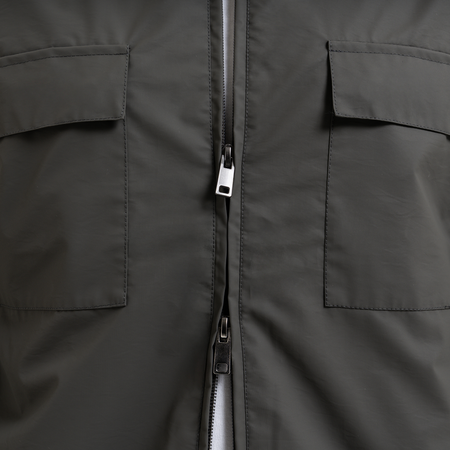 Bee Inspired Marshall Jacket in Olive, 2-way zip jacket with a dual-direction front zip, styled shot