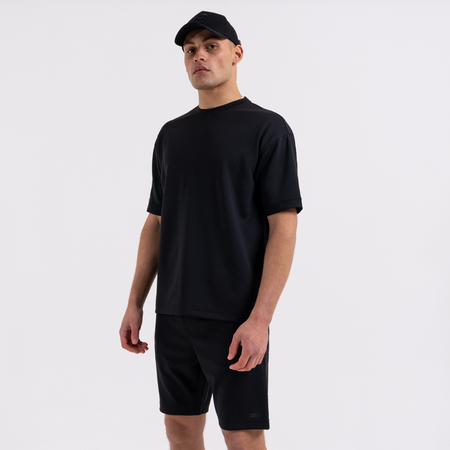 Bee Inspired Morata T-Shirt in Black, relaxed fit tee in neoprene fabric, part of the Morata twin set, front view