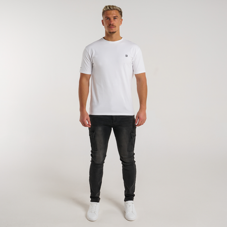 Bee Inspired Muric Slim Fit Jeans in Washed Black, slim fit jeans designed for maximum comfort, styled shot
