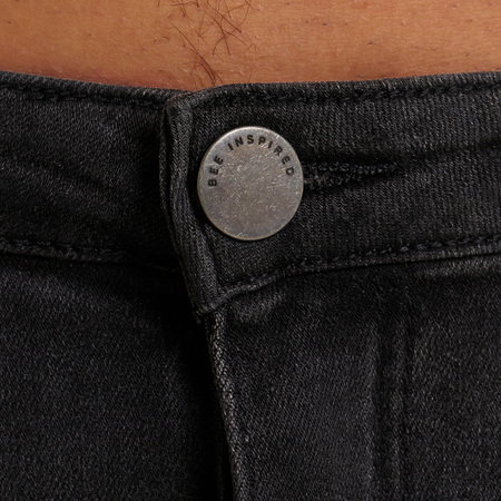 Bee Inspired Muric Slim Fit Jeans in Washed Black, slim fit jeans designed for maximum comfort, close-up