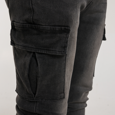 Bee Inspired Muric Slim Fit Jeans in Washed Black, slim fit jeans designed for maximum comfort, alternate angle