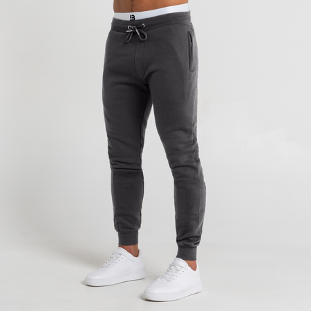 Bee Inspired Neto Jogpant in Charcoal, slim fit minimal jogpants, front view