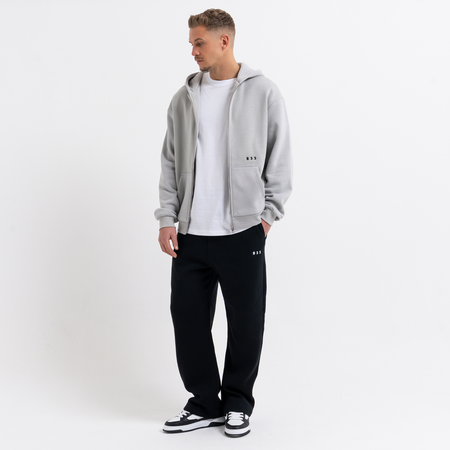 Bee Inspired Initial Zip Hoodie in Light Grey, relaxed fit zip hoodie, part of the B33 Foundations range, styled shot