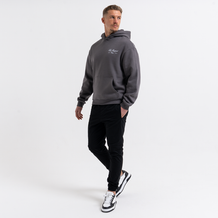 Bee Inspired Olise Hoodie in Magnet, relaxed fit hoodie with stretch cuffs and hem, close-up