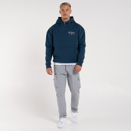 Bee Inspired Sakai Cargo Pants in Concrete, regular fit cargo trousers, close-up